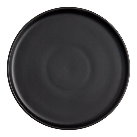 Tuxton China VBAS106 TuxTrendz Zion Matte Black 10 3/4" Straight-Sided China Plate