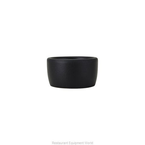 Tuxton China VBX-0203 TuxTrendz Zion Matte Black 2 oz. China Pipkin Ramekin