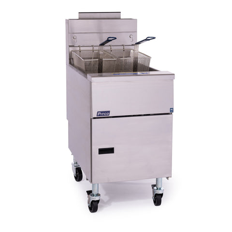 Pitco VF-35S LP Solstice Liquid Propane 35 lb Stainless Steel Floor Fryer, 70,000 BTU