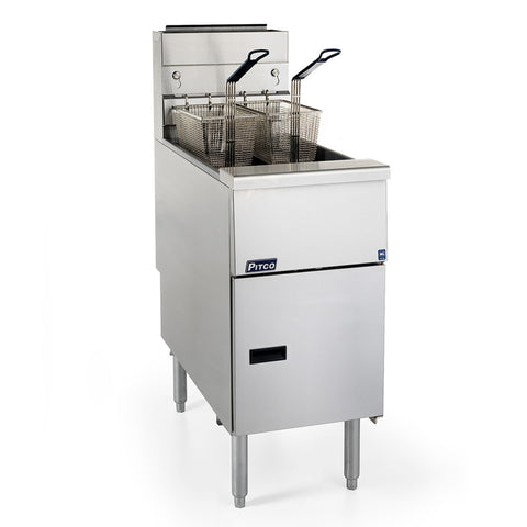 Pitco VF-35S Solstice 35 lb Natural Gas Floor Fryer, 70,000 BTU