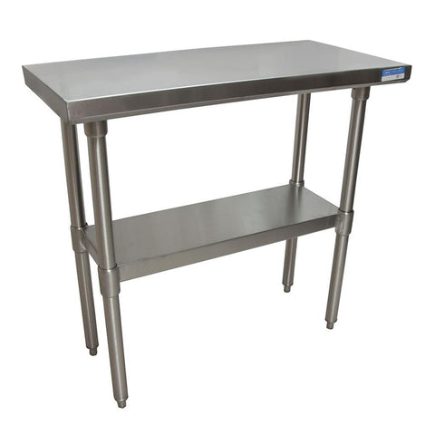 BK Resources VTT-1848 18-Gauge Stainless Steel Work Table, 48"L x 18"W with Galvanized Undershelf