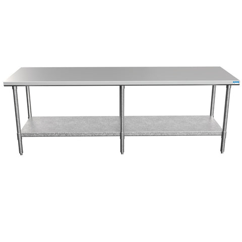 BK Resources VTTOB-9630 96" x 30" 18-Gauge Stainless Steel Open Base Work Table