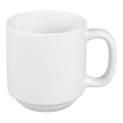 Tuxton China VWM-110J TuxTrendz Zion Matte White 11 oz. Yukon China Mug