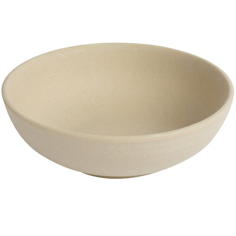 Tuxton China VYB-260Y TuxTrendz Zion Matte Beige 26 oz. Embossed China Bowl