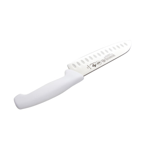 Mundial W3804-7GE 7" Santoku Hollow Edge Knife - 3800 Series, White Polypropylene Handle