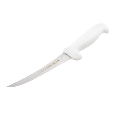Mundial W5607-6 6" Curved Semi-Stiff Boning Knife, White Polypropylene Handle