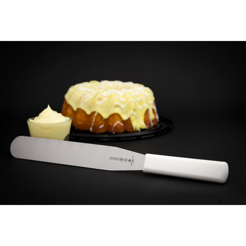Mundial W5650-10 10" Baker's Icing Spatula - 5600 Series, White Polypropylene Handle