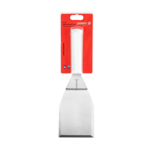 Mundial W5687 Steak and Hamburger Turner, 5x4 Inch Stainless Steel Blade with White Polypropylene Handle