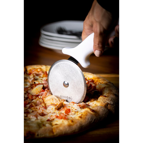 Mundial W5691-4 4-Inch Pizza Cutter - 5600 Series, White Antimicrobial Handle
