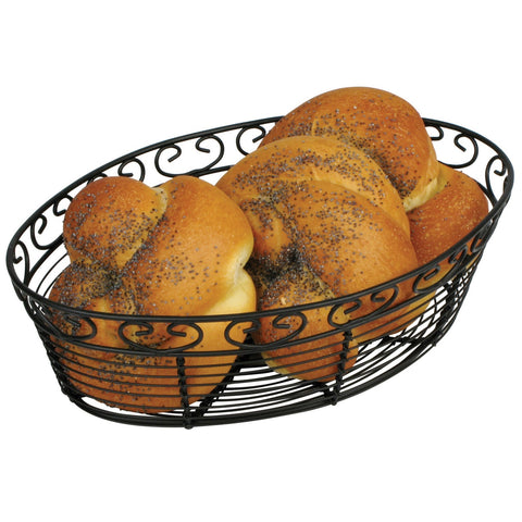 Winco WBKG-10O 10" Oval Black Wire Serving Basket
