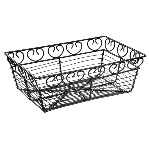 Winco WBKG-9 9" Rectangular Black Wire Serving Basket