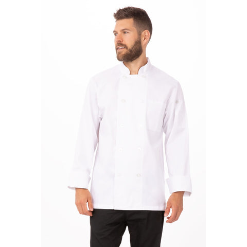 CHEF WORKS WCCWWHTXXS Le Mans Chef Coat, White, XXS