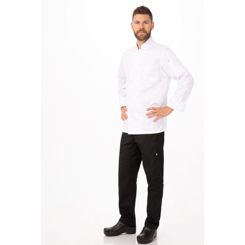 CHEF WORKS WCCWWHTXXS Le Mans Chef Coat, White, XXS