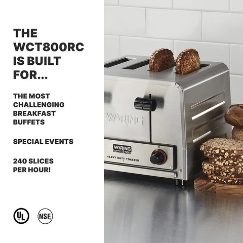 Waring WCT800RC Heavy-Duty 4-Slot Commercial Toaster