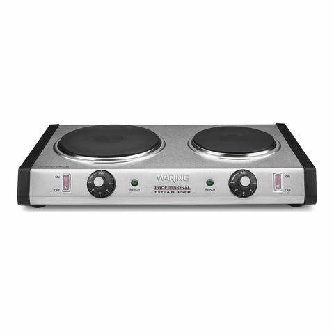 Waring WDB600 Cast-Iron Double Burner Electric Hot Plate, 1800W