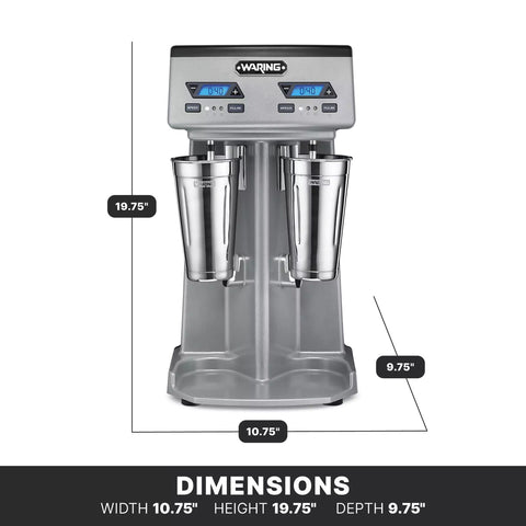 Waring WDM240TX Heavy-Duty Double-Spindle Drink Mixer with Timer
