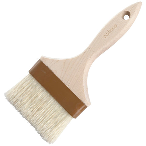 Winco WFB-40 4-Inch Flat Pastry and Basting Brush with Natural Boar Hair Bristles