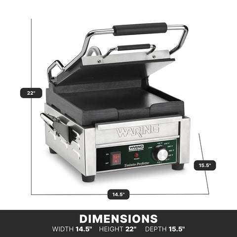 Waring WFG150 Flat Plate Panini Grill with Cast-Iron Plates