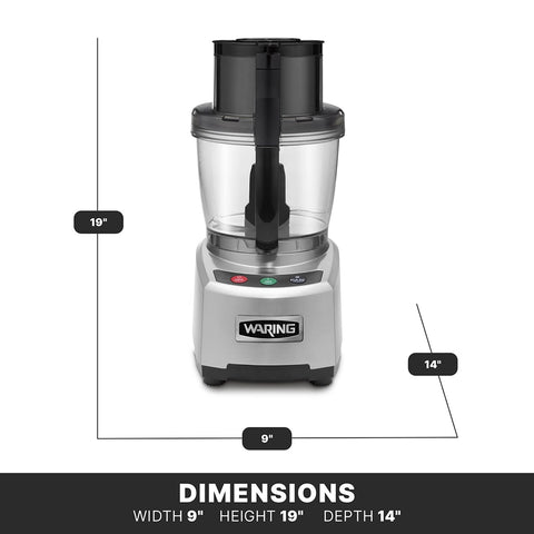 Waring WFP16S 4 Qt Commercial Food Processor with LiquiLock Sealed Bowl, 2 HP