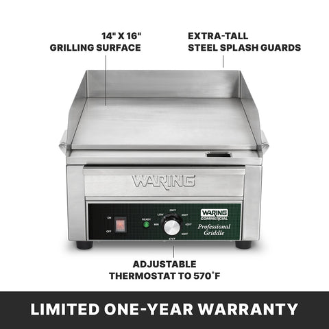 Waring WGR140X 14 in Electric Countertop Griddle