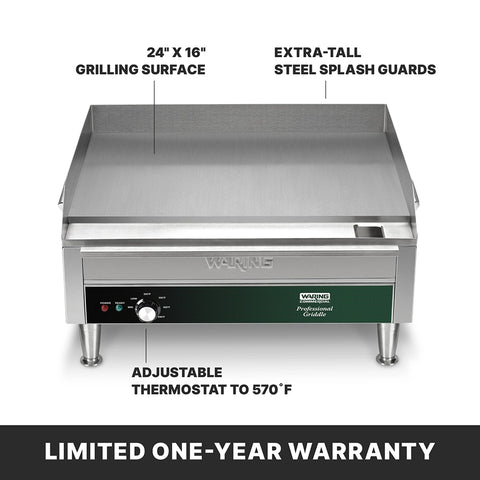 Waring WGR240X 24 in Electric Countertop Griddle
