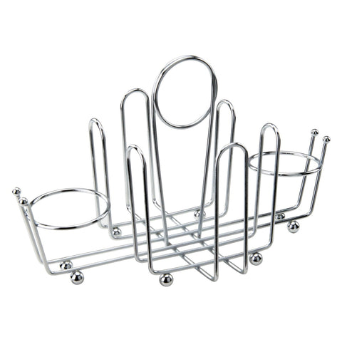 Winco WH-1 Chrome Plated 4-Compartment Rectangular Condiment Caddy