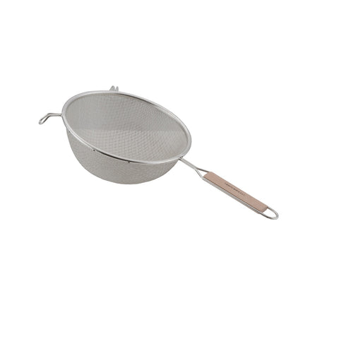 Libertyware WHSDF8 8" Fine Double Mesh Strainer with Wood Handle