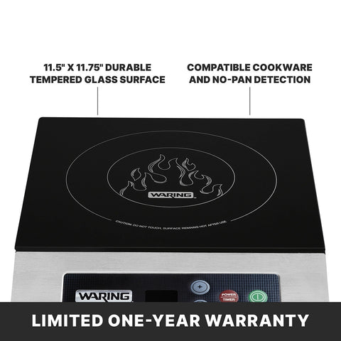 Waring WIH200 Countertop Induction Hot Plate, 120V 1800W