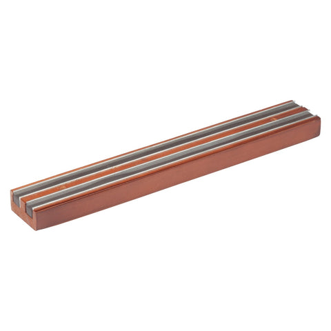 Winco WMB-12 Magnetic Knife Bar with Wooden Base, 12"