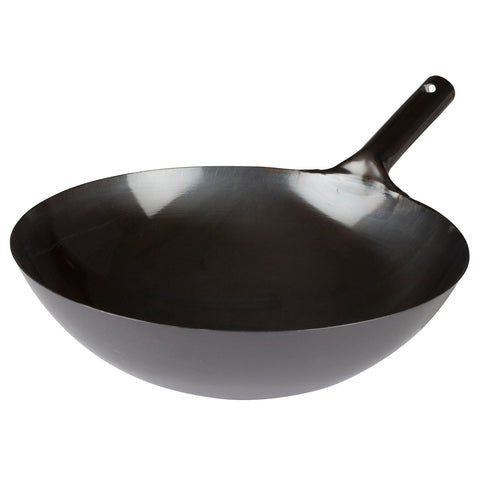 Winco WOK-36 16" Black Carbon Steel Japanese Style Wok