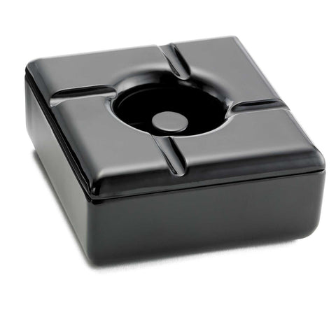 Tablecraft WPA5BK 2-Piece Windproof Black Melamine Ashtray