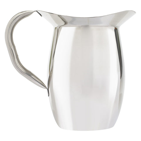 Winco WPB-2C 2 Qt Stainless Steel Bell Pitcher with Ice Guard