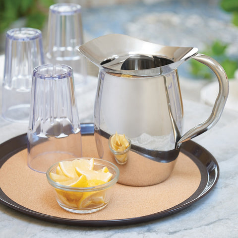 Winco WPB-2C 2 Qt Stainless Steel Bell Pitcher with Ice Guard