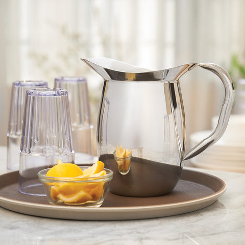 Winco WPB-2 2 Qt. Stainless Steel Bell Pitcher with Mirror Finish