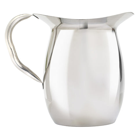 Winco WPB-3C 3 Qt Stainless Steel Bell Pitcher with Ice Guard