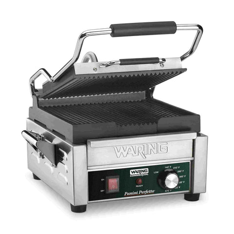 Waring WPG150 Compact Ribbed Panini Grill (9.75 in x 9.25 in Cooking Surface)