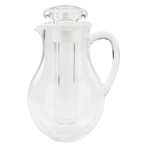 Winco WPIT-19 64 oz. Polycarbonate Water Pitcher with Ice Tube Core