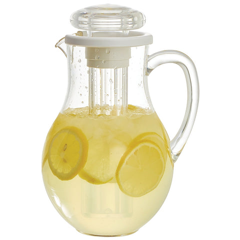 Winco WPIT-19 64 oz. Polycarbonate Water Pitcher with Ice Tube Core