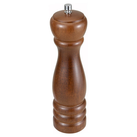 Winco WPM-08 8" Peppermill, Russet Brown Rubberwood with Zinc Alloy Grinder