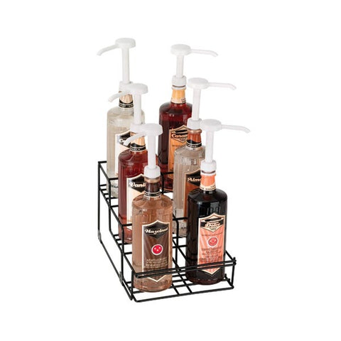 Dispense-Rite WR-BOTL-6 Six-Section Countertop Wire Bottle Organizer, Black
