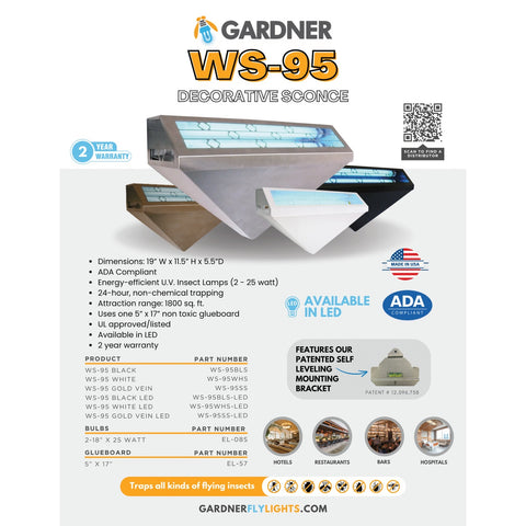 Gardner Products Co. WS-95SS Wall Sconce Insect Light Trap