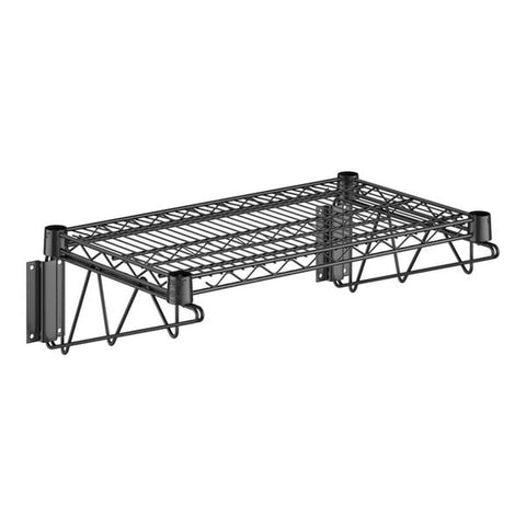 Enhanced Wire Shelving WS1460EB 14" x 60" Black Epoxy Wire Wall Mount Shelf