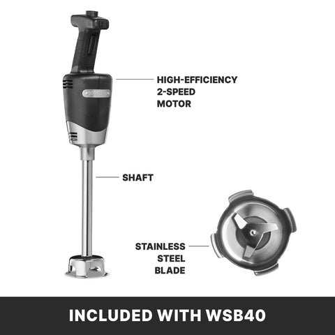 Waring WSB40 10 in Quik Stik Plus Medium-Duty Immersion Blender
