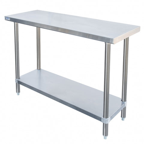 GSW USA WT-P2424 Premium Stainless Steel Work Table, 24"W x 24"D x 35"H, Flat Top