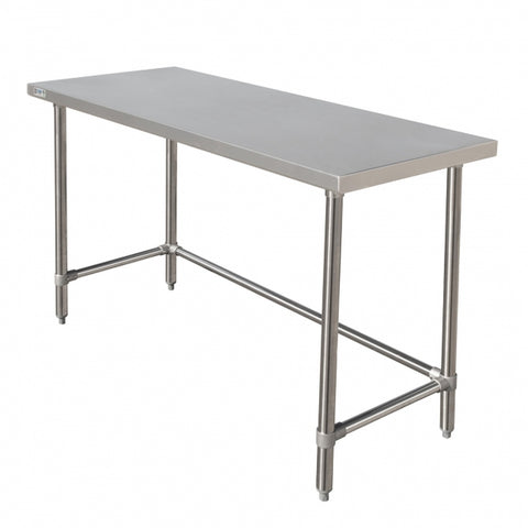 GSW USA WT-P3060B Premium Work Table, 60"W x 30"D x 35"H, All Stainless Steel Flat Top Open Base