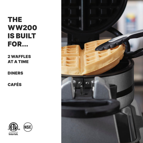 Waring WW200 Double Belgian Waffle Maker (Vertical, Rotary)