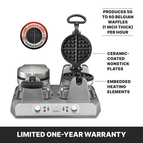 Waring WW250X2 Side-by-Side Double Belgian Waffle Maker