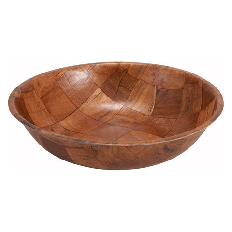 Winco WWB-14 14-Inch Round Woven Wood Salad Bowl