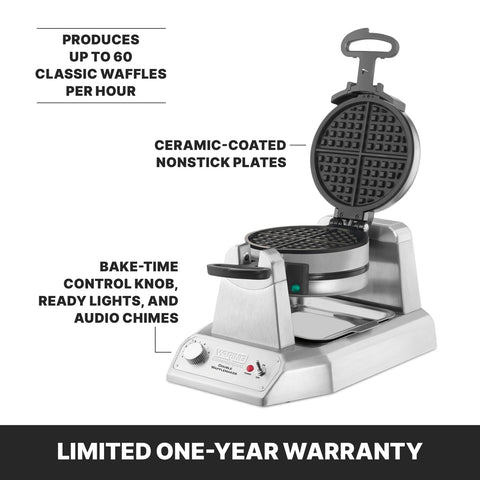 Waring WWD200 Double Classic Waffle Maker (Vertical, Rotary)