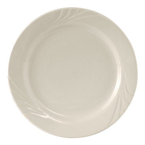 Tuxton China YEA-090 9" Round Monterey Plate - American White/Eggshell
